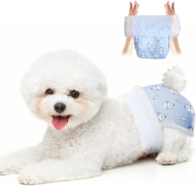 Disposable Dog Diapers Count Absorbent Soft Puppy Doggie Diapers for Female Dogs with Stretchy Waist Puppy Diaper in Heat Period Excitable Urination (XL 10PCS)