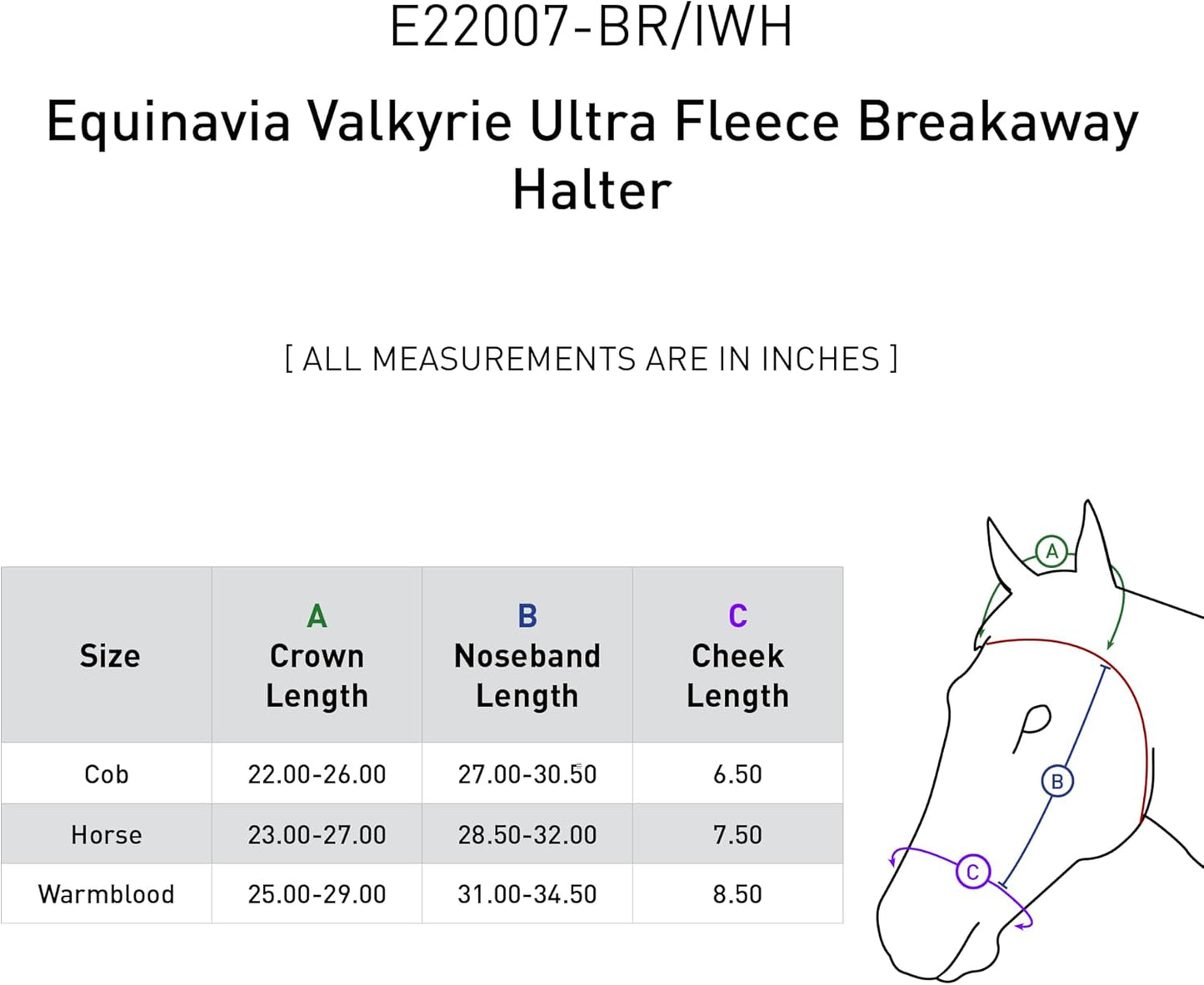 Equinavia Valkyrie Soft Ultra Fleece Padded Adjustable Breakaway Horse Halter - Brown/Ivory White - Warmblood