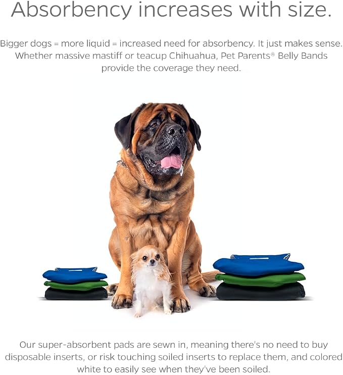 Pet Parents® Washable Belly Bands for Male Dogs (3pack) + Extendrs® of Durable Dog Diapers Male, Premium Male Dog Diapers & Dog Wraps (Large, Gentlemen)