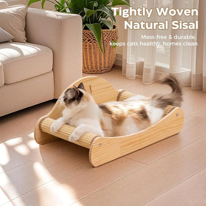 Avont Sisal Cat Scratcher Bed for Indoor Cats Bundle with 3-in-1 Cat Houses