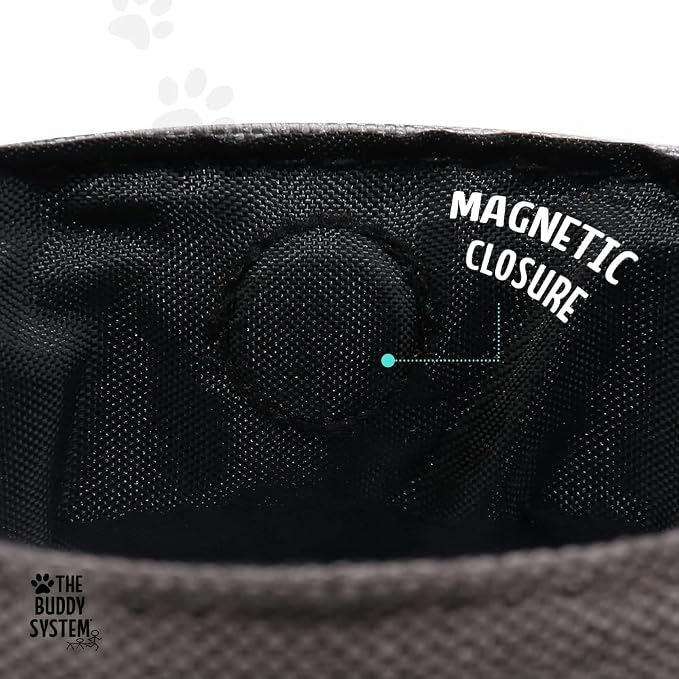 The Buddy System Buddy Bag - Waist Belt Bag with Magnetic Closure for Pet Training, Running and Walking - Container Pouch for Dog Walking