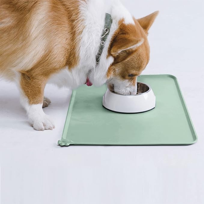 AUDWUD Silicone Waterproof Pet Feeding Mats,Anti Slip Bowl Pad,Dog Mat for Food and Water