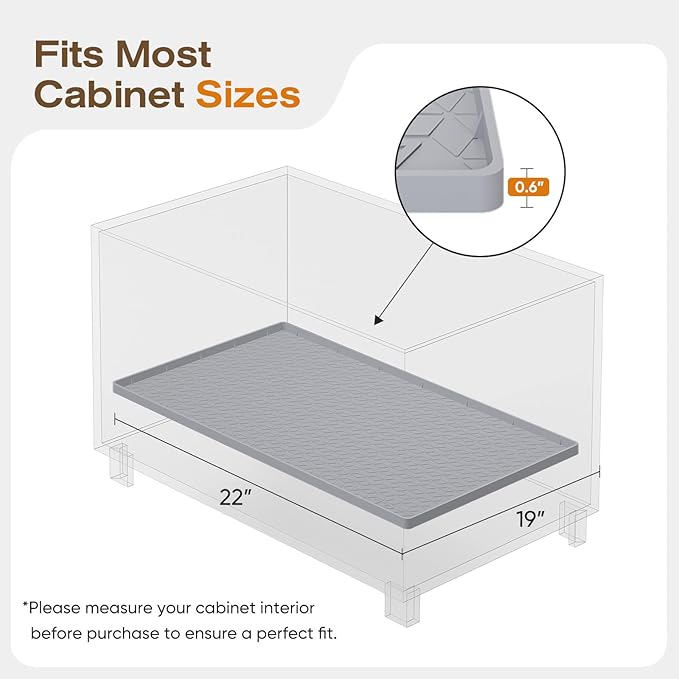 TRZZ Silicone Waterproof Under Sink Mat 22" x 19", Drip Tray and Cabinet Liner for Kitchen and Bathroom, Prevents Water Damage and Organizes Cabinets (Mint Green)