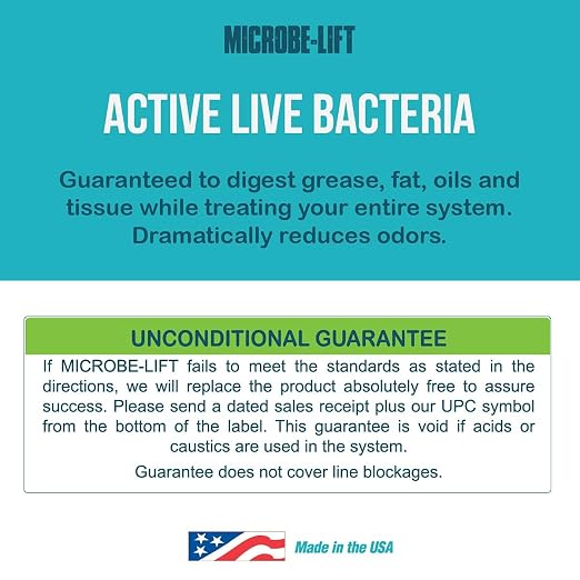 MICROBE-LIFT Septic Tank and Cesspool Treatment Enzymes - 6 Month Supply - Bacteria Digests Grease, Fats, Oils and Tissue, 32 Fl Oz (Pack of 2)