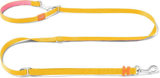 HOWGO 8-in-1 Multifunctional Hands Free Dog Training Leash with Padded Handle, 8.5 FT Nylon Adjustable Length, Lightweight Aviation Aluminum, Crossbody Waist Leash for Puppy Medium Large Dogs (Yellow)