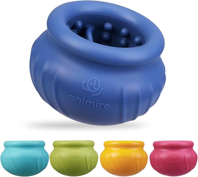 Wobbly Dog Enrichment Lick Toy, Stuffable Frozen Lick Bowl to Keep Dogs Busy, Long-Lasting Interactive Treat Dispensing Dog Toy, Silicone Fetch Catch Chew Toy(Dark Blue,S)