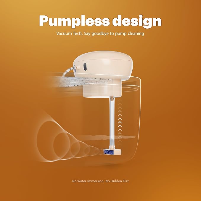 PetTop® Pumpless Cat Water Fountain + 3 Packs Filters