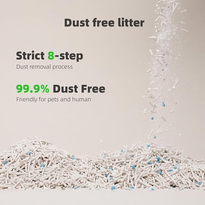 Zutto Nyan 4 in 1 Cassava Cat Litter - Advanced Fast Clumping, Flushable, Low Tracking, 99% Dust Free. Natural Plant Based,Pet Friendly, Great for All Cats, Sensitive Paws, Kittens(5.3 lbs x4 Bag)