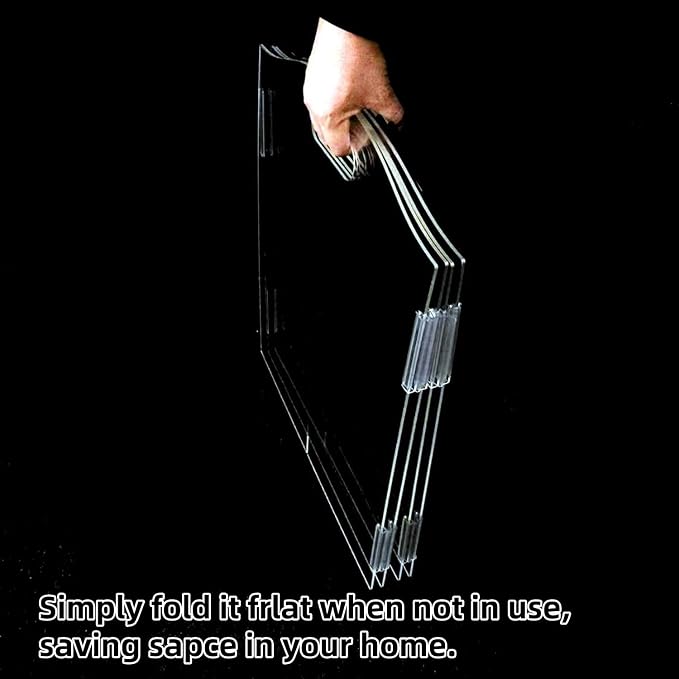 Clear Acrylic Dog Gate for Indoor Use – 4 Panel Pet Gate for Doorways, No Drilling, Foldable Dog Barrier,Foldable Doggy Cat Fence with Support Feet for Home, Stairs, and Puppy Playpen