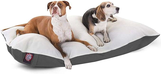 Majestic Pet Rectangle X-Large Dog Bed Washable – Removable Slipcover Pet Bed – Dog Crate Bed Super Value Pillow Dog Bed – Dog Kennel Bed for Sleeping - Dog Bed X-Large Breed 42 x 60 Inch – Gray