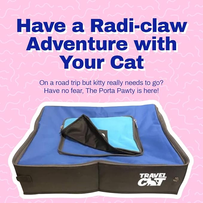 Fat Cat Airline-Approved Backpack Carrier with Space Capsule Bubble & Portable Collapsible Litter Box – Travel Essentials for Cats, Kitten – Comfortable, Ventilated Cat Carrier and Easy Clean Litter B