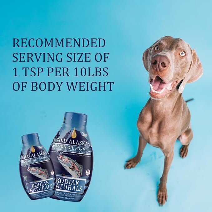 32oz Wild Alaskan Salmon Oil Formula for Dogs, Omega 3 Fish Oil with EPA & DHA – Skin & Coat, Joint, Heart & Immune Support – Helps Itching, Shedding & Dry Skin – Liquid Supplement