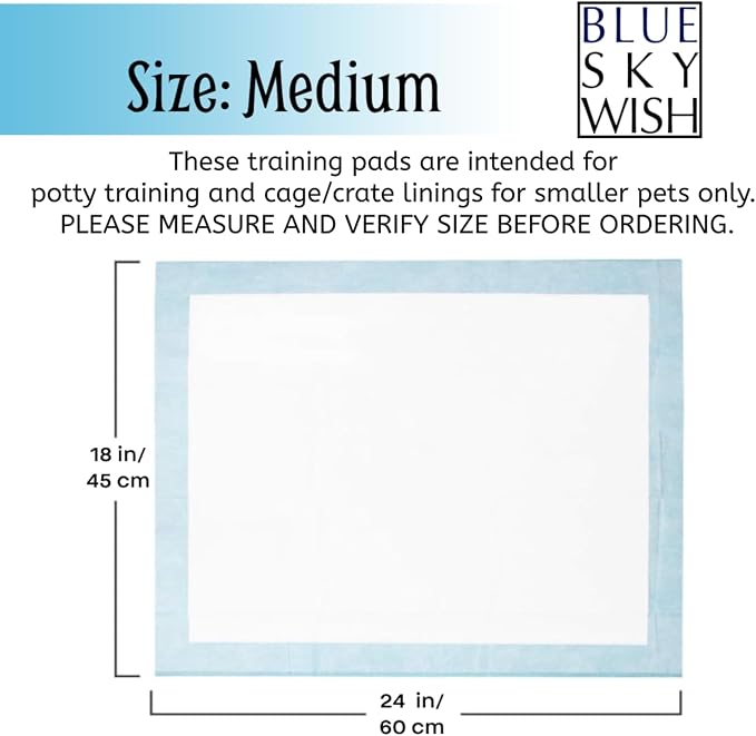 Pet Training Pads, 50 Count Size Medium 18" x 24" Puppy Pads, Absorbent Disposable Pee Pads for Dogs and Puppies (Medium 18x24 inch Pads)