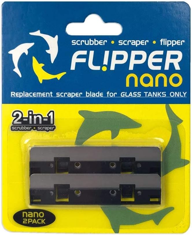 Flipper Cleaner Float - 2-in-1 Floating Magnetic Aquarium Glass Cleaner & Flipper Nano Aquarium Scraper Replacement Blades
