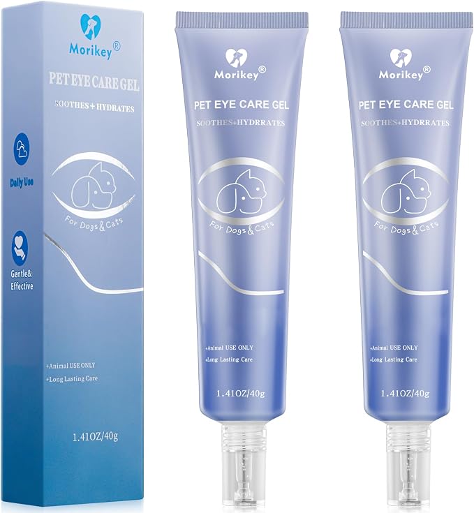 Pet Eye Cleansing Gel for Dogs & Cats, Daily Eye Care, Pet Tear Stain Cleaner, Gentle Tear Stain & Secretions Remover for Pet Daily Use, 2 Pack