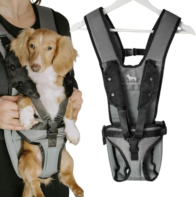 Dog Carrier Backpack for Small and Medium Dogs, Hands-Free Front Chest Carrier, Escape-Proof, Breathable, Adjustable Straps for Comfortable Travel and Hiking | My Modern Pet