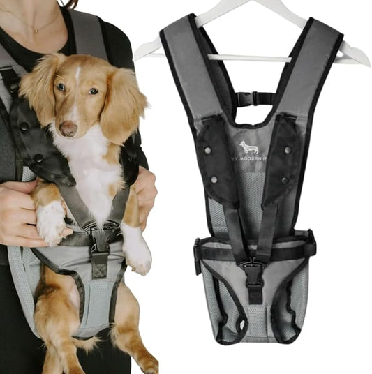 Dog Carrier Backpack for Small and Medium Dogs, Hands-Free Front Chest Carrier, Escape-Proof, Breathable, Adjustable Straps for Comfortable Travel and Hiking | My Modern Pet