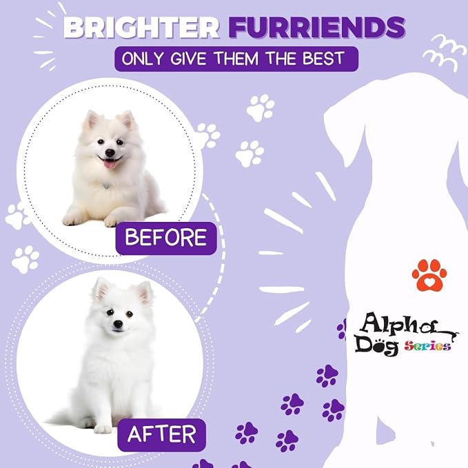 Bright White Grooming Natural Dog Shampoo and Conditioner with Aloe Vera, pH balanced Shampoo for Dogs, Tear-Free, Moisturizing Dog Shampoo for Sensitive Skin - 26.4 Oz
