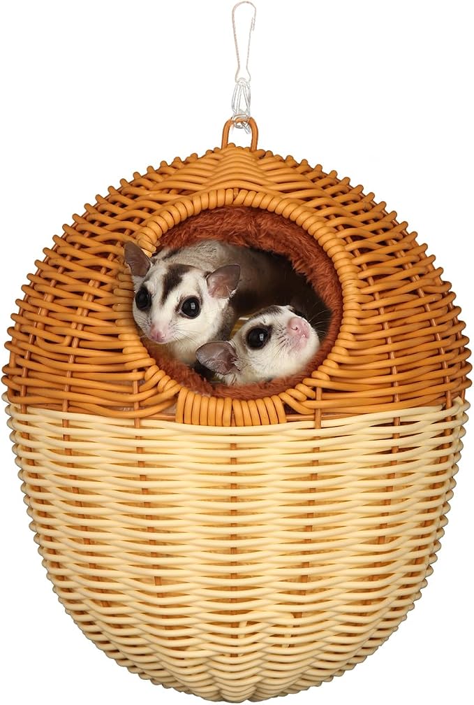 Sugar Glider Hammock, Acorn Shaped Bird Bed with Supporting Cotton nest, Universal in All Seasons, Suitable for Rats, Chipmunks, Squirrels and Parrots.