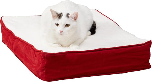 Happy Hounds Bella Orthopedic Rectangle Cat Bed, Crimson
