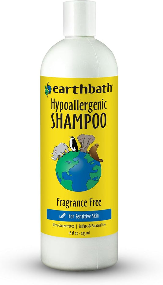 earthbath, Hypoallergenic Dog Shampoo - Fragrance Free Dog Shampoo for Allergies and Itching, Made in USA, Cruelty Free Dog Wash, Gentle Puppy Shampoo, Soothing Cat Shampoo - 16 Oz (1 Pack)