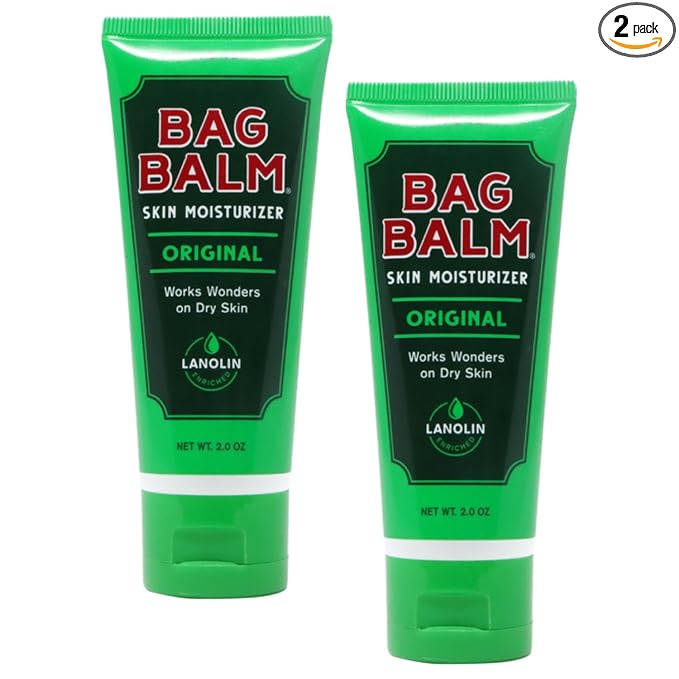 Bag Balm Vermont's Original Hand Moisturizer, Hand Balm for Dry Skin, Cracked Hands, Heels & Dry Hands Treatment, For Dogs and More Ointment, Dry Skin Lotion (2oz Tube (Pack of 2))