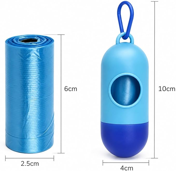PawKit- All-in-one Dog Travel and Grooming Kit:- Deshedding Rake, Portable Water Bottle Feeder, Pet Hair Lint Roller, Collapsible Bowl, Poop Bag Dispenser, and a Travel Storage Bag. (Blue)