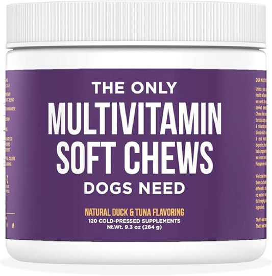 Natural Rapport Dog Multivitamin - The Only Multivitamin Soft Chews that Dogs Need - 120ct Contain Zinc, and Manganese to Support Functions and Keep Dog Healthy