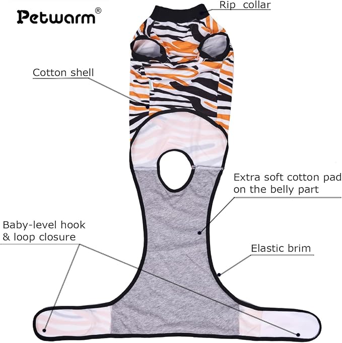 PetWarm Dog Surgery Recovery Suit, Dog Spay Recovery Suit Female and Male, Onesie for Dogs, Spay Neuter Bodysuit for Abdominal Affected Areas Sensitive Skin Areas, Leopard Pattern, Black, XL