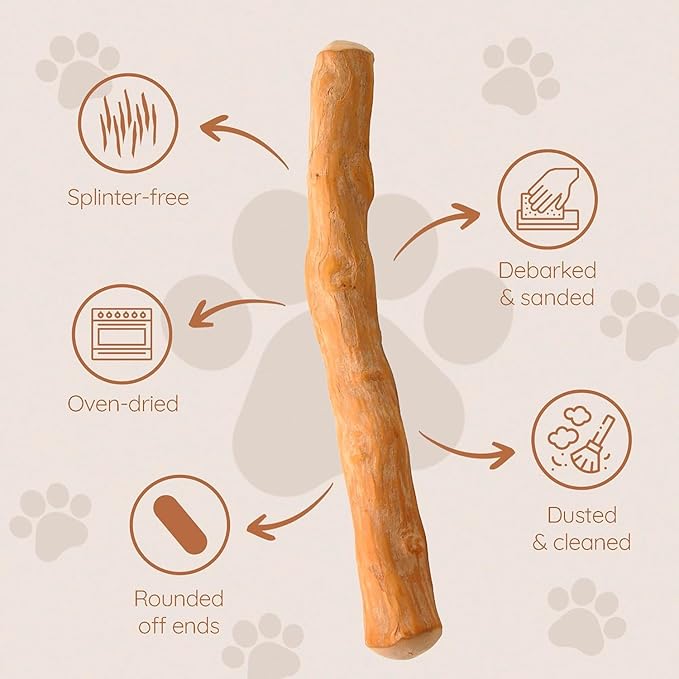 Wildfang® Coffee Wood Dog Chew, XXS – Tough Chew Toys for Aggressive Chewers, Dog Teething Toys for Puppies, Training for Chewing Muscles, Coffee Tree Sticks for XX-Small Dogs (Under 11 lbs) Pack of 1