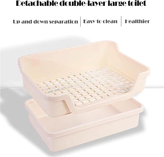 kathson Bunny Chew Toys for Teeth Grinding, Rabbit Wooden Scratch Board and Extra Large Rabbit Litter Box Trainer Rabbit Toilet