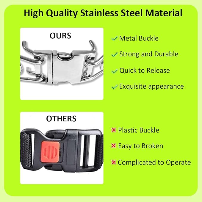Collar for Dogs – Quick Release Buckle & Swivel Ring for Easy Use – for Small Medium Large Dog (XL)