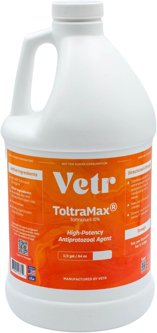Toltrazuril 10.0% for Horses, Dogs, Cats, 1/2 Gallon, for Non-Food Chain Animals, Alfalfa
