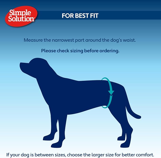Simple Solution Disposable Male Wraps, Absorbent Leak Proof Belly Bands for Dogs, Incontinence Aid, Puppy Training, Marking Control, and Travel Protection, Medium Dogs, 15–23 Inch Waist, 30 Count