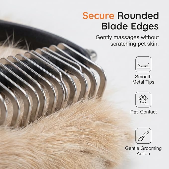 Double-Sided Pet Grooming Brush, 2026 New Undercoat Rake for Long Haired Pets, Durable Dematting Tool for long haired cats, Easy Grip Fur Remover Comb for home use (2, Green)