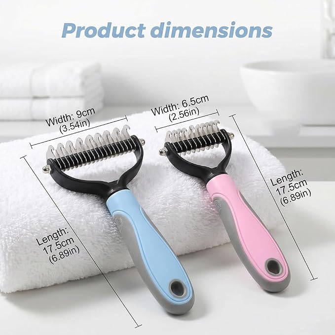 Dematting Comb for Dogs and Cats, 2026 Upgraded Pet Pro Tool Grooming, Dual-Sided Deshedding and Dematting Brush, Ergonomic Pet Grooming Brush, Gentle Pet Hair Remover Comb (Green)