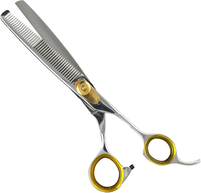 Sharf Gold Touch Pet Grooming Shear Kit 7.5 Inch Straight & 6.5" 42-Tooth Thinning Scissors