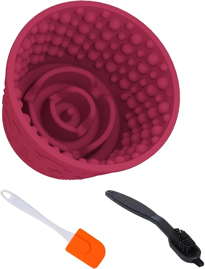 Dog Lick Bowl,Anxiety Relief Non-Slip Silicone Treat Bowl,Durable Anti-Choking Long-Lasting Enrichment Slow Feeder Licking Mat for Small Medium Large Breed,Freezable BPA Free Silicone Dishwasher Safe