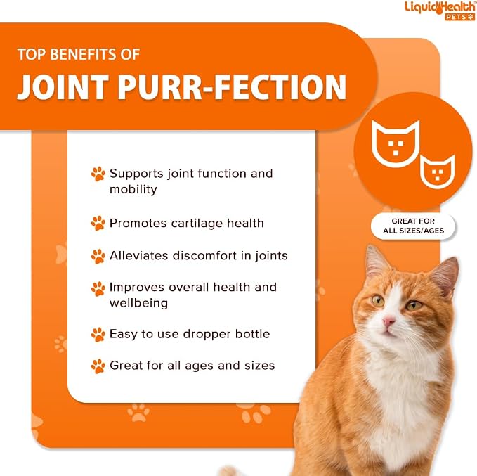 LIQUIDHEALTH Pets K9 Vegetarian Glucosamine for Dogs & Puppies & Joint Purr-Fection Glucosamine Drops for Cats & Kittens - Pet Supplements Made in USA