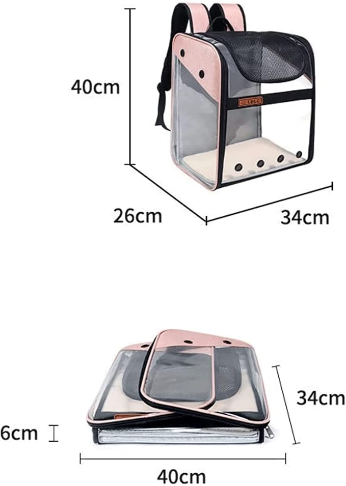 OLOTU Pet Backpack Expandable and Portable Cat Backpack, Adjustable Ergonomic Dog Backpack Carrier, Double Safety Security Design Cat Carrier Spacious