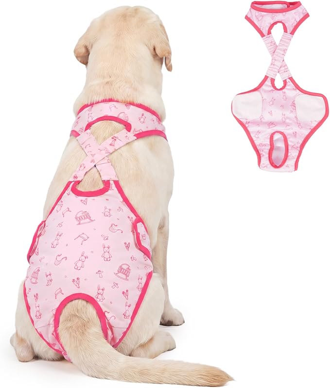 Lelepet Dog Diapers Female,Washable Reusable Dog in Heat Diaper,Leakproof Doggie Diapers for Female Dogs with Suspenders,Adjustable & Absorbent Pet Sanitary Pants for Period,Incontinence & Training