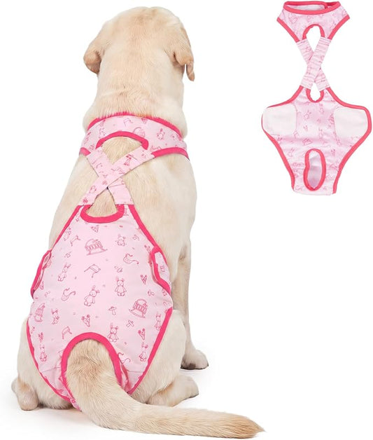 Lelepet Dog Diapers Female,Washable Reusable Dog in Heat Diaper,Leakproof Doggie Diapers for Female Dogs with Suspenders,Adjustable & Absorbent Pet Sanitary Pants for Period,Incontinence & Training