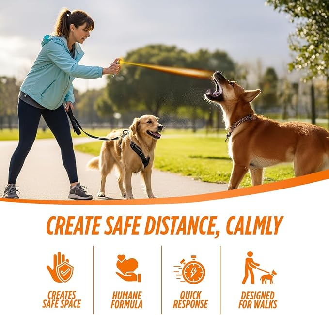 Citronella Dog Deterrent Spray, Dog Spray Self Defense, Training and Barking, Long-Range Dog Repellent, Portable Canister (0.5oz / 2oz)