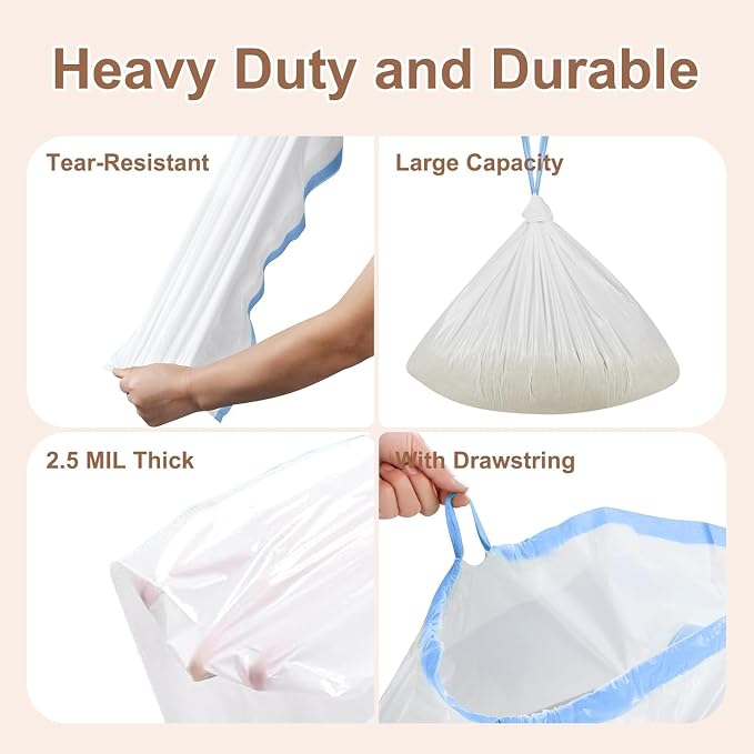 16 Pack Litter Box Liners Compatible with Safe Pets ScoopFree Crystal Pro Cat Litter Box, Large Cat Waste Poop Bags with Drawstring Heavy Tear-free- 37" x 13"