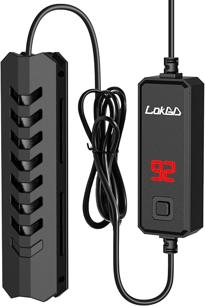 Upgraded 10W Intelligent Aquarium Heater,59°F-93°F Submersible Fish Tank Heater with Intelligent Digital Display Controller and Auto Power Off for 1-3 Gallon Freshwater Saltwater Fish Tanks