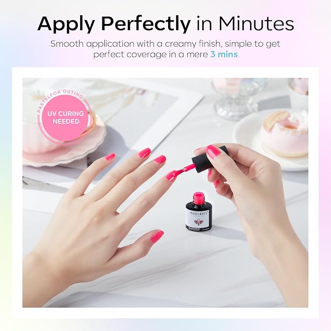 modelones 40 Pcs Gel Nail Polish Set, 36 Colors Rainbow Neon Gel Polish Bright Hot Pink Green Yellow Purple Blue Glitter Nail Gel Polish with Soak Off Base Coat& Matte Glitter Glossy Top Coat