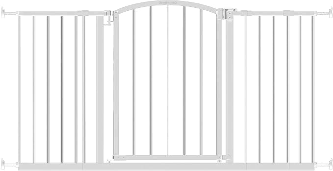 Ozzy & Kazoo Wide Walk-Through Dog Gate, Fits Openings 28.75-39.75” Wide, White Metal Dog Gate, For Doorways and Stairways, 30” Tall
