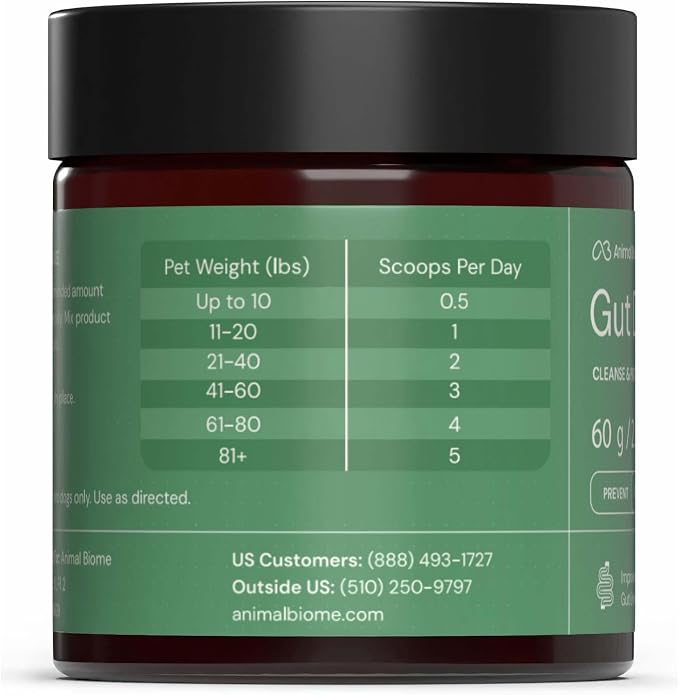 Animal Biome Gut Defend Health Supplement for Dogs & Cats 60g (70 Scoops), Supports Microbiome Balance, Toxin Binding, Natural Pathogen & Digestive Lining Defense, Detox & Immune Support, Food Topper