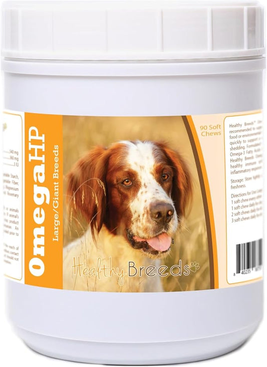 Healthy Breeds Irish Red and White Setter Omega HP Fatty Acid Skin and Coat Support Soft Chews 90 Count