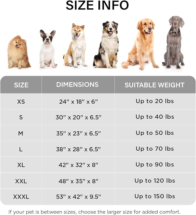MADE 4 PETS Orthopedic Dog Bed for Large Dogs, Supportive Foam Big Large Pet Bed Sofa with Washable Removable Cover, Waterproof Dog Couch Bed, Non-Slip Bottom and Egg-Crate Foam, Grey